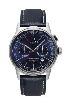 Bauhaus Aviation Herrenuhr Automatik mit Gangreserveanzeige und Lederarmband